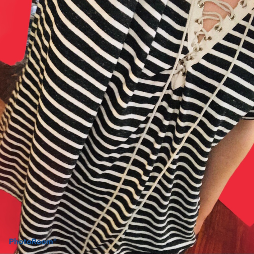 ♾ Oversized T-shirt with stripes - TUNIC